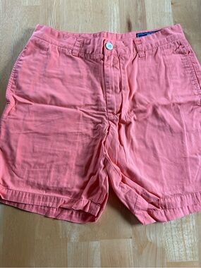 Vineyard Vines Coral Pink Flat Front Cotton Shorts